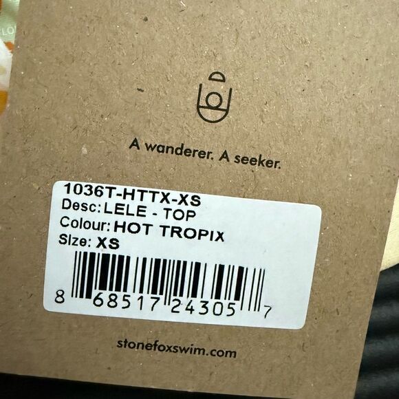 Stone Fox Swim Floral Bandeau Bikini Top XS - Picture 4 of 5